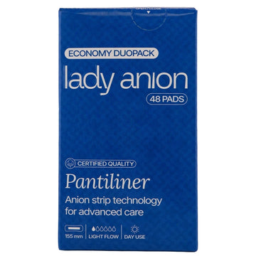 Absorbante zilnice fara aripioare Duo Pack, 48 bucati, Lady Anion