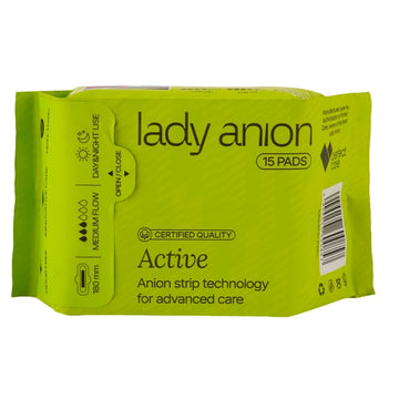 Absorbante de zi si noapte 3 picaturi Active, 180mm, 15 bucati, Lady Anion