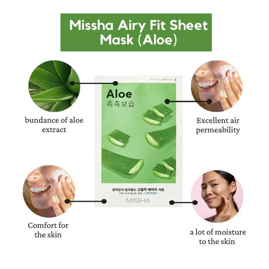 Masca De Fata  Airy Fit Cu Aloe 19g| Missha